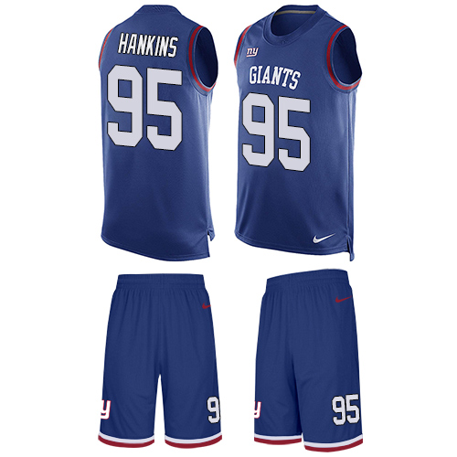 Men's Limited Johnathan Hankins Nike Jersey Royal Blue - #95 Tank Top Suit NFL New York Giants